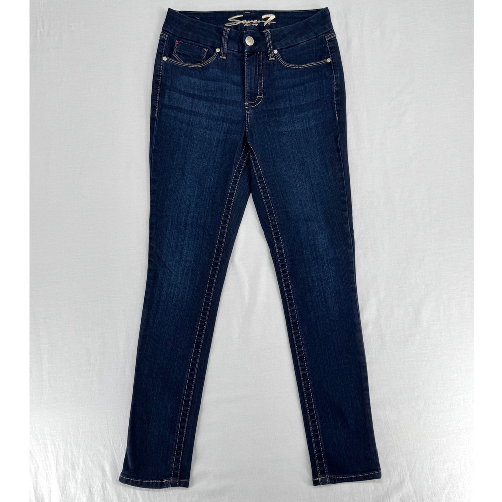 Seven7 Tummyless High Rise Skinny Jeans Dark Wash Montreal Size 4 MY1975DE
